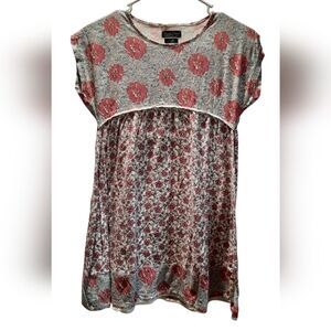 Lucky Brand Dress Girls Large Pink Floral Bohemian Hippie Fit and Flare Western